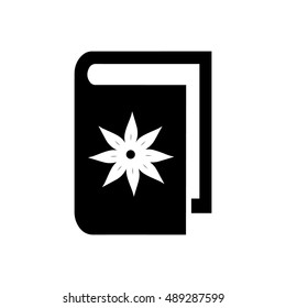 Book vector illustration. Book icon with flower symbol