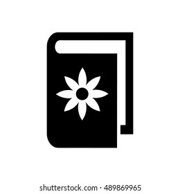 Book vector illustration. Book icon with flower symbol