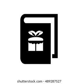 Book vector illustration. Book icon with gift box symbol
