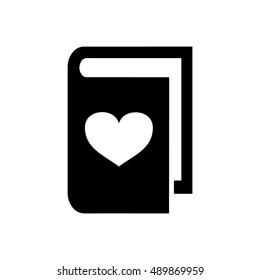 Book vector illustration. Book icon with heart symbol