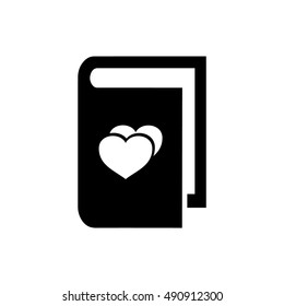 Book vector illustration. Book icon with heart symbol
