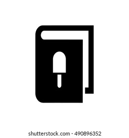 Book vector illustration. Book icon with ice-cream symbol