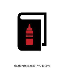 Book vector illustration. Book icon with ketchup icon symbol