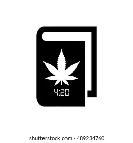 Book vector illustration. Book icon with marijuana leaf symbol