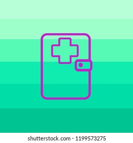 Book vector illustration. Book icon with medical cross symbol