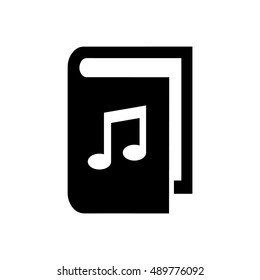 Book vector illustration. Book icon with music note symbol