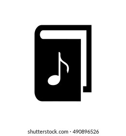 Book vector illustration. Book icon with music note symbol
