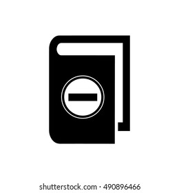 Book vector illustration. Book icon with no entry sign symbol