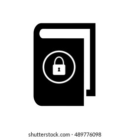 Book vector illustration. Book icon with padlock symbol