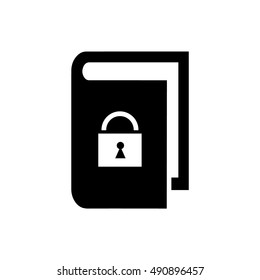 Book vector illustration. Book icon with padlock symbol