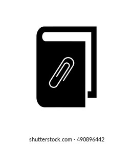 Book vector illustration. Book icon with paper clip icon symbol