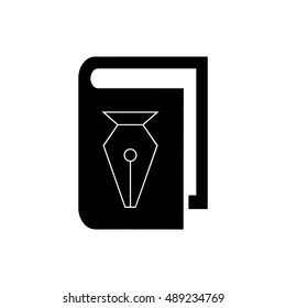 Book vector illustration. Book icon with pen tool symbol