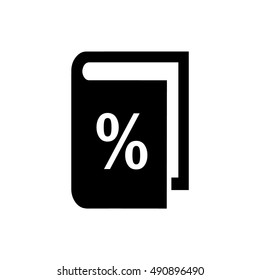 Book vector illustration. Book icon with percent symbol
