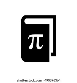 Book vector illustration. Book icon with Pi symbol. Mathematics book