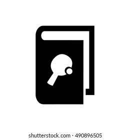 Book vector illustration. Book icon with ping pong symbol