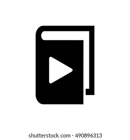 Book vector illustration. Book icon with play button symbol