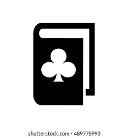 Book vector illustration. Book icon with playing card suit club symbol
