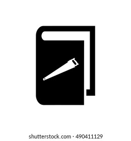 Book vector illustration. Book icon with saw icon symbol