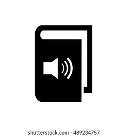 Book vector illustration. Book icon with speaker symbol