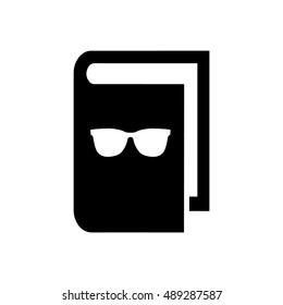 Book vector illustration. Book icon with sunglasses symbol
