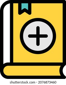 Buch, Vektorgrafik einzeln auf transparentem Hintergrund . Farbvektorsymbole für Konzepte oder Web-Grafiken.