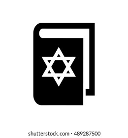 Book vector illustration. Jewish book icon. Book icon with Star of David symbol