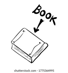 Book vector illustration, line art back to school