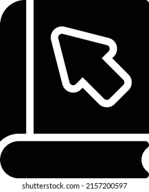 ilustración de vectores de libro en un fondo transparente. Símbolos de calidad superior. Iconos vectoriales de glifos para diseño de conceptos y gráficos. 
