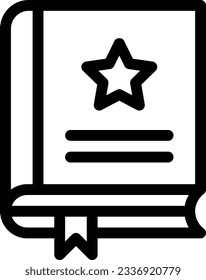 libro Ilustración vectorial sobre un fondo transparente.Símbolos de calidad premium.Icono vectorial de trazo para el concepto y el diseño gráfico. 
