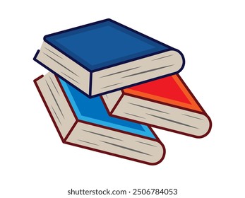 Book Vector Illustration on a white background. Stack of Books