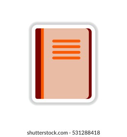 Book Vector illustration in paper sticker style Book
