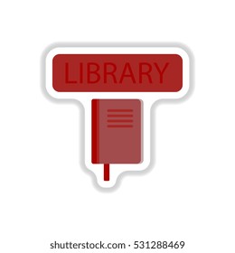 Book Vector illustration in paper sticker style library Book