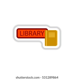 Book Vector illustration in paper sticker style library Book
