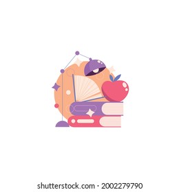 Fondo blanco de la ilustración del vector del libro