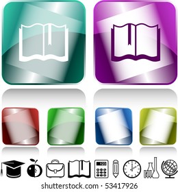 Book. Vector internet buttons.