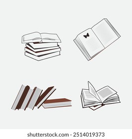 Buchvektor einzeln auf weißem Hintergrund