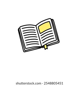 Livro com arte vetorial e cor amarela