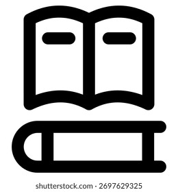 Icono de línea de Vector de libro en negrita
