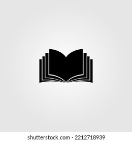 Mano de diseño del logotipo del vector del libro