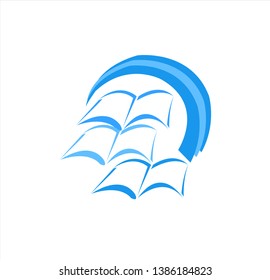 book vector logo of education and university for intelligent library and school