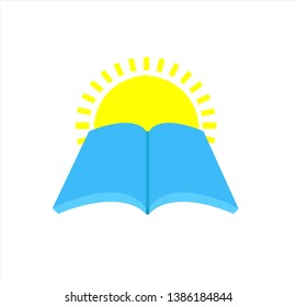 book vector logo of education and university for intelligent library and school