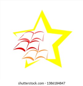 book vector logo of education and university for intelligent library and school