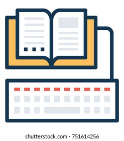 
Book vector, modern education flat illustration 
