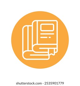Book Vector Outline Circle Design icon. Work In Progress Symbol on White background EPS 10 File