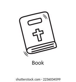 Book vector outline Icon Design illustration. Christmas Symbol on White background EPS 10 File