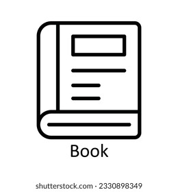 Icono de diseño del contorno del vector del libro. Símbolo de interfaz de usuario en fondo blanco archivo EPS 10