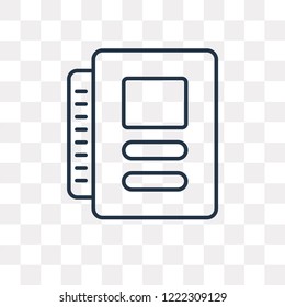 Book vector outline icon isolated on transparent background, high quality linear Book transparency concept can be used web and mobile