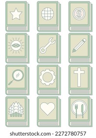 Book vector set, Book simple cartoon style, Book icon set.