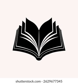 Book vector silhouette on white background ideal for educational 