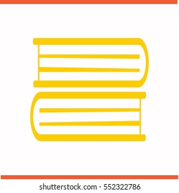 Book vector yellow icon on white background. Book symbol stock bitmap illustration. Business picture.